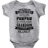 Super Cool Pawpaw Of A Freaking Awesome Grandson Baby Onesie