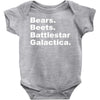 bears, beets, battlestar galactica Baby Bodysuit
