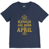 kings are born in april V-Neck Tee