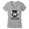 bull dog disobey Women's V-Neck T-Shirt