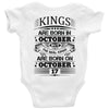 Real Kings Are Born On October 17 Baby Onesie