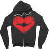 lip print heart Zipper Hoodie