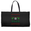 ugly dinosaur christmas Weekender Totes