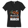 Halloween Kings Are Born In March Women's V-Neck T-Shirt