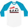 the goat white t shirt greatest of all time basketball baseball footba 3/4 Sleeve Shirt