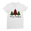 lumberjack tree merry christmas Ladies Fitted T-Shirt