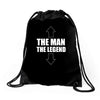 the man the legend funny Drawstring Bags