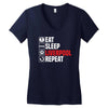eat sleep liverpool Women's V-Neck T-Shirt