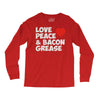love peace and bacon grease Long Sleeve Shirts