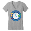 clock Women's V-Neck T-Shirt