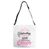 celebrating with the 70th birthday king t shirts Adjustable Strap Totes