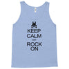 keep calm and rock on mens black t shirt rock music new Tank Top