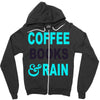 coffee books and rain Zipper Hoodie