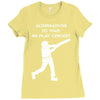 alternatives to war play cricket batting anti war stencil tour Ladies Fitted T-Shirt