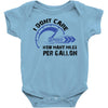 I Don't Care How Many Miles Per Gallon Baby Onesie