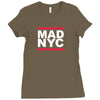 mad nyc new york city run fashion slogan party Ladies Fitted T-Shirt