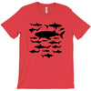 shark chart light blue t shirt T-Shirt