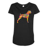 boxer flower Maternity Scoop Neck T-shirt