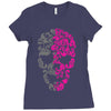 two coloured skull Ladies Fitted T-Shirt
