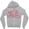love red Zipper Hoodie