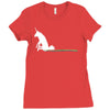 unicorn scooting on the floor Ladies Fitted T-Shirt