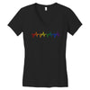 LGBT Heartbeat Women's V-Neck T-Shirt