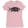 evolve t shirt small funny evolution science atheist darwin atheism fi Ladies Fitted T-Shirt