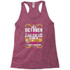i am a october women Racerback Tank
