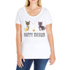 happy meowr Ladies Curvy T-Shirt