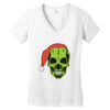 santa clous skeleton Women's V-Neck T-Shirt