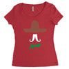 ladies sombrero  funny retro mexico mustache designer Women's Triblend Scoop T-shirt