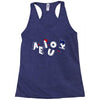 vowel party time Racerback Tank