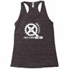 born to cycle forced to work Racerback Tank