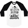 You Cant Scare Me I am Biker Grandpa 3/4 Sleeve Shirt