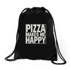 pizza makes me happy Drawstring Bags