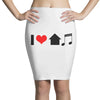 i love house music t shirt edm club wear rave electro party progressiv Pencil Skirts