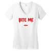 bite me halloween vampire teeth Women's V-Neck T-Shirt