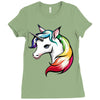 rainbow unicorn Ladies Fitted T-Shirt