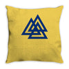 valknutr knoten der gefallenen odin nordisch symbol aspekte wotan Throw Pillow