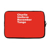 charlie uniform november tango Laptop sleeve
