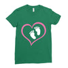 Baby Girl with Heart Any Name Customized Ladies Fitted T-Shirt