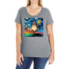 Totoro Van Gogh Parody Ladies Curvy T-Shirt
