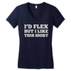 i'd flex but i like this shirt Women's V-Neck T-Shirt