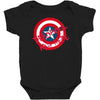 deadpool was here (captain america) Baby Bodysuit