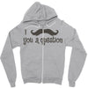 mustache Zipper Hoodie