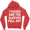 i flexed and the sleeves fell off Zipper Hoodie