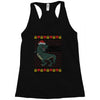 ugly dinosaur merry christmas Racerback Tank