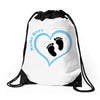 Baby Boy with Heart Any Name Customized Drawstring Bags
