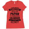 Super Cool Papaw Of A Freaking Awesome Grandson Ladies Fitted T-Shirt