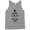 keep calm and rock on mens black t shirt rock music new Tank Top
